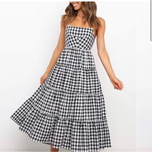 Petal and Pup Gingham tiered dress
